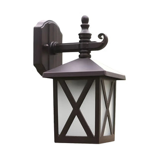 Traditional Square Glass Exterior Dark Coffee Wall Light Zawala Image - 5