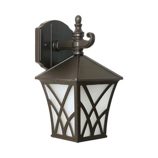 Traditional Square Glass Exterior Dark Coffee Wall Light Zawala Image - 7