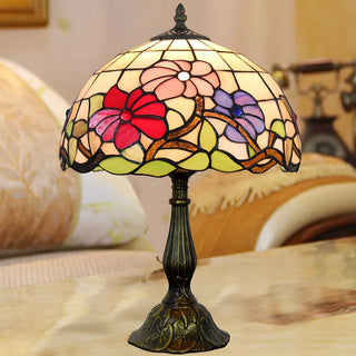 Elegant Tiffany Stained Glass Dome Decor Table Lamp Zawala Image - 1