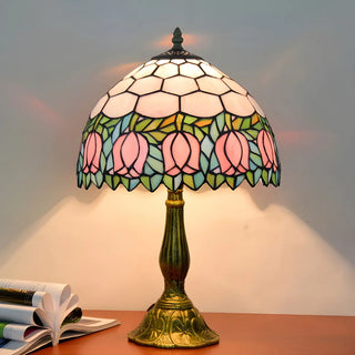 Elegant Tiffany Stained Glass Dome Decor Table Lamp Zawala Image - 4