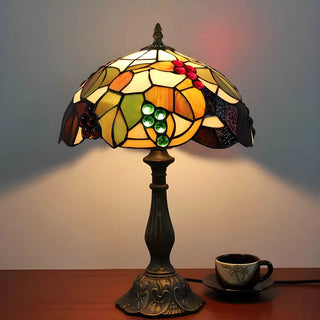 Elegant Tiffany Stained Glass Dome Decor Table Lamp Zawala Image - 5