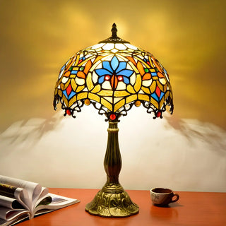 Elegant Tiffany Stained Glass Dome Decor Table Lamp Zawala Image - 8