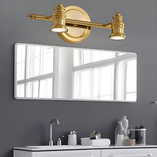 Bathroom Traditional Gold 2 Bulb Brass Vanity Light Zawala Image - 4