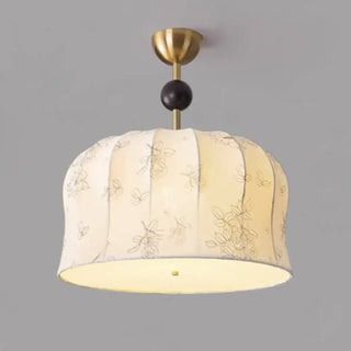 ZOWALA - Vintage Floral Fabric Ceiling Light, Beige, Bedroom Image - 6
