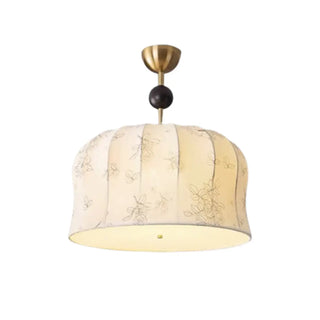 ZOWALA - Vintage Floral Fabric Ceiling Light, Beige, Bedroom Image - 9