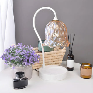 Vintage Simple Glass Dome Flower Bedside Table Lamp Zawala Image - 11