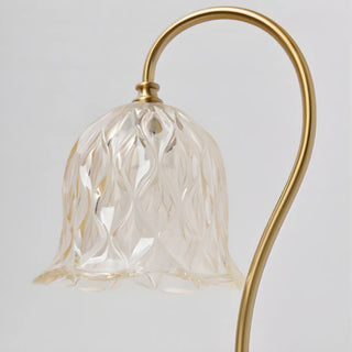Vintage Simple Glass Dome Flower Bedside Table Lamp Zawala Image - 13