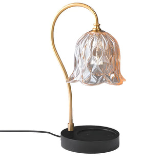 Vintage Simple Glass Dome Flower Bedside Table Lamp Zawala Image - 15