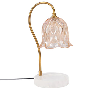 Vintage Simple Glass Dome Flower Bedside Table Lamp Zawala Image - 16