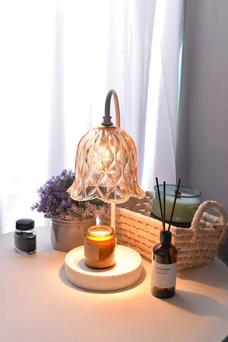 Vintage Simple Glass Dome Flower Bedside Table Lamp Zawala Image - 5