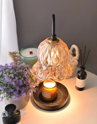 Vintage Simple Glass Dome Flower Bedside Table Lamp Zawala Image - 6