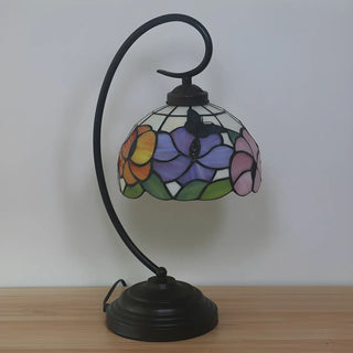 Tiffany Gooseneck Butterfly Stained Glass Desk Lamp Zawala Image - 6