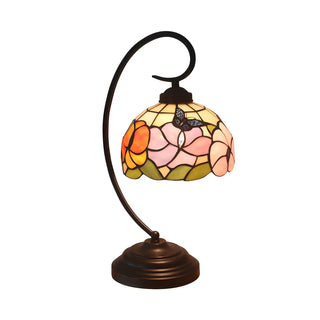 Tiffany Gooseneck Butterfly Stained Glass Desk Lamp Zawala Image - 7