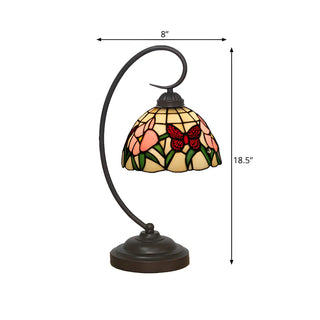 Tiffany Gooseneck Butterfly Stained Glass Desk Lamp Zawala #size