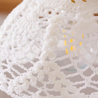 ZOWALA - Vintage Flower Fabric White Adjustable Height Pendant Light Image - 8