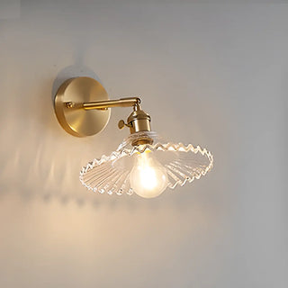 Vintage Fluted Glass Brass Geometric Wall Sconce Zawala Image - 10