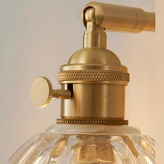 Vintage Fluted Glass Brass Geometric Wall Sconce Zawala Image - 16