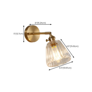 Vintage Fluted Glass Brass Geometric Wall Sconce Zawala Image - 25
