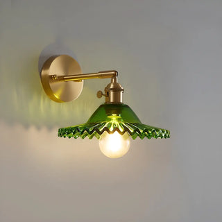 Vintage Fluted Glass Brass Geometric Wall Sconce Zawala Image - 3