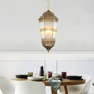 ZOWALA - Antique Dining Room Brass Lantern Chandelier Image - 2