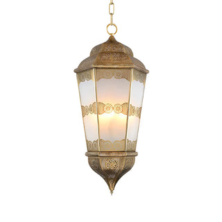 ZOWALA - Antique Dining Room Brass Lantern Chandelier Image - 4