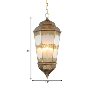 ZOWALA - Antique Dining Room Brass Lantern Chandelier #size