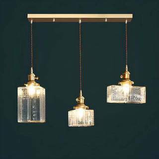 ZOWALA - Vintage 3-Light Geometric Textured Island Hanging Light Image - 5