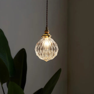 ZOWALA - Vintage Globe Glass Gold Adjustable Length Pendant Light Image - 1