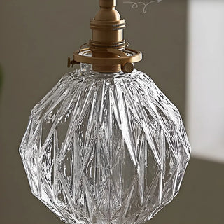 ZOWALA - Vintage Globe Glass Gold Adjustable Length Pendant Light Image - 11