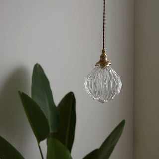 ZOWALA - Vintage Globe Glass Gold Adjustable Length Pendant Light Image - 4