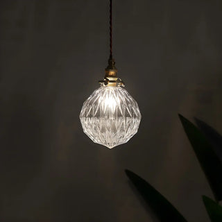 ZOWALA - Vintage Globe Glass Gold Adjustable Length Pendant Light Image - 5