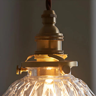 ZOWALA - Vintage Globe Glass Gold Adjustable Length Pendant Light Image - 8