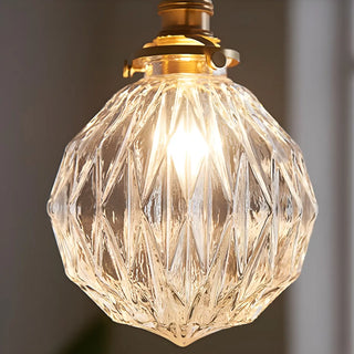 ZOWALA - Vintage Globe Glass Gold Adjustable Length Pendant Light Image - 9