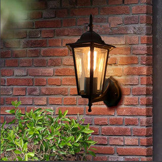 Vintage Glass Lantern Outdoor Ambient Wall Light Gold Zawala Image - 4