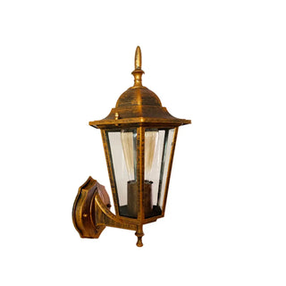 Vintage Glass Lantern Outdoor Ambient Wall Light Gold Zawala Image - 9