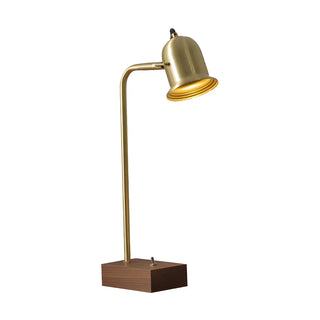 Stylish Beige Bell Shade Curved Wood Base Table Lamp Zawala Image - 14