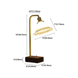 Stylish Beige Bell Shade Curved Wood Base Table Lamp Zawala Image - 19