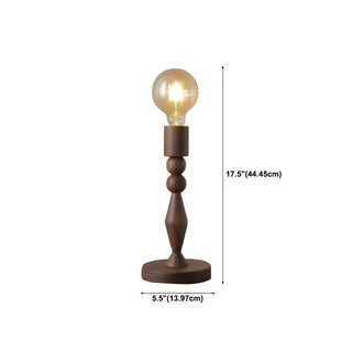 Stylish Beige Bell Shade Curved Wood Base Table Lamp Zawala Image - 20