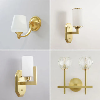 Bedroom Minimalist Gold Faceted Globe Wall Sconce Zawala Image - 12