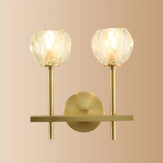 Bedroom Minimalist Gold Faceted Globe Wall Sconce Zawala Image - 19