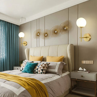 Bedroom Minimalist Gold Faceted Globe Wall Sconce Zawala Image - 24