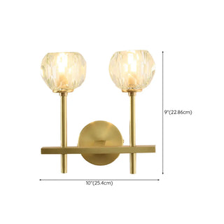 Bedroom Minimalist Gold Faceted Globe Wall Sconce Zawala Image - 39