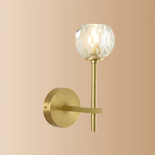 Bedroom Minimalist Gold Faceted Globe Wall Sconce Zawala Image - 6