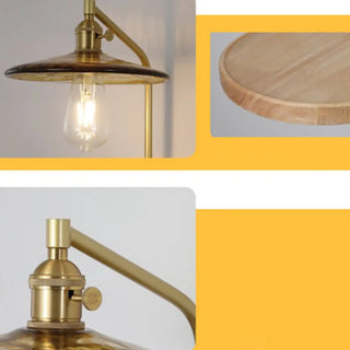 Industrial Glass and Wood Bedside Metal Wall Sconce Zawala Image - 14