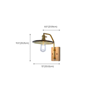 Industrial Glass and Wood Bedside Metal Wall Sconce Zawala #size