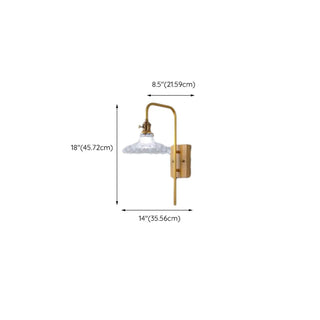 Industrial Glass and Wood Bedside Metal Wall Sconce Zawala Image - 17