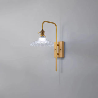 Industrial Glass and Wood Bedside Metal Wall Sconce Zawala Image - 5