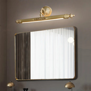 Vintage Brass Linear Metal LED Vanity Mirror Light Zawala Image - 3