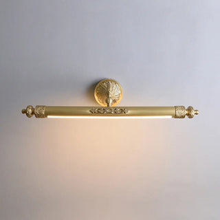 Vintage Brass Linear Metal LED Vanity Mirror Light Zawala Image - 4