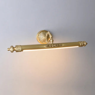 Vintage Brass Linear Metal LED Vanity Mirror Light Zawala Image - 5